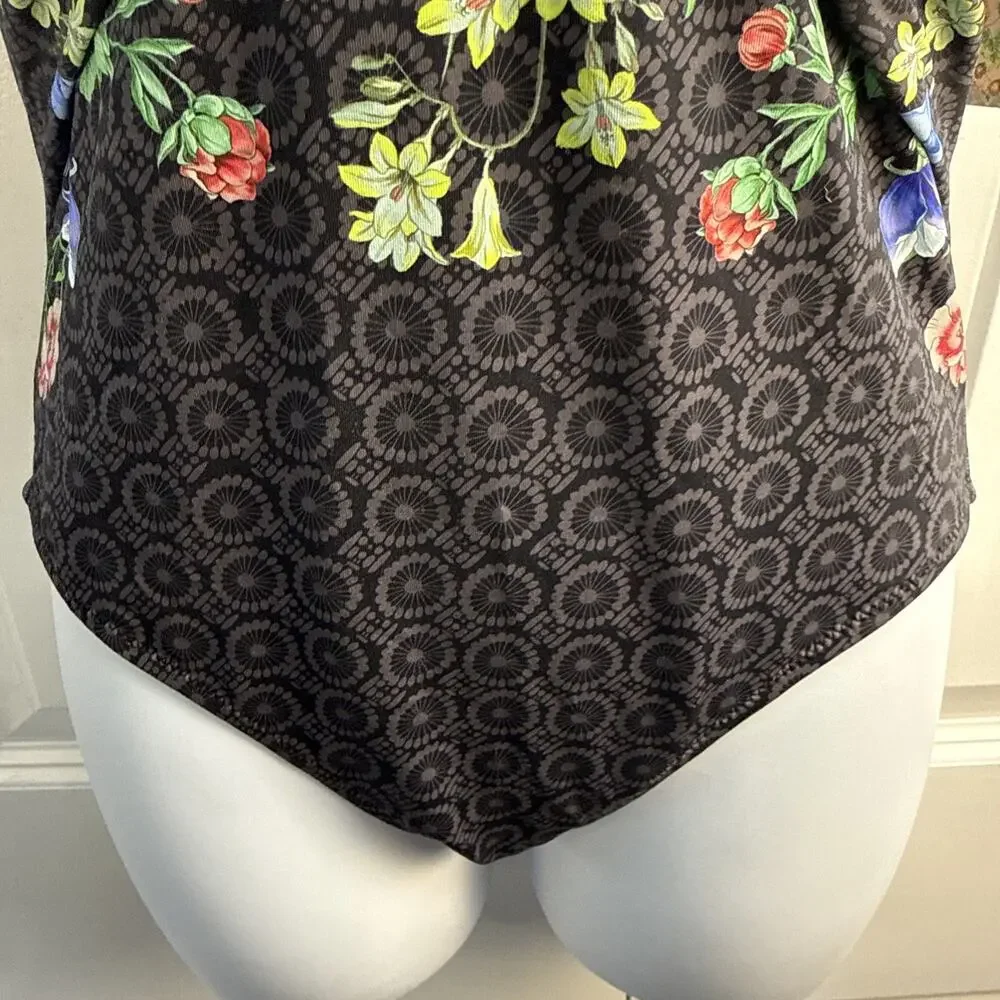 Johnny Was Color Twist black floral one-piece swimsuit Size Small NWT - Picture 6 of 11